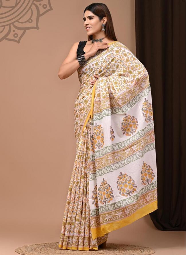 Cotton Mul Mul Multi Colour Casual Wear Printed Saree